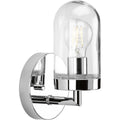 PROGRESS LIGHTING P300174-015 Polished Chrome Signal Collection One-Light Polished Chrome Clear Glass Coastal Bath Vanity Light