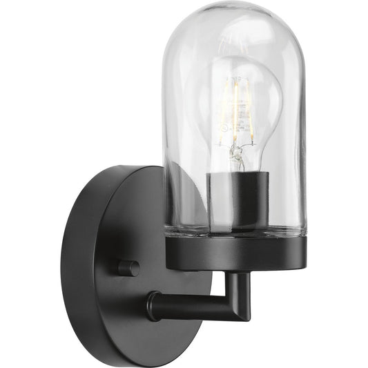 PROGRESS LIGHTING P300174-143 Graphite Signal Collection One-Light Graphite Clear Glass Coastal Bath Vanity Light