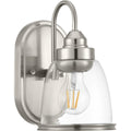 PROGRESS LIGHTING P300178-009 Brushed Nickel Saluda Collection One-Light Bath & Vanity
