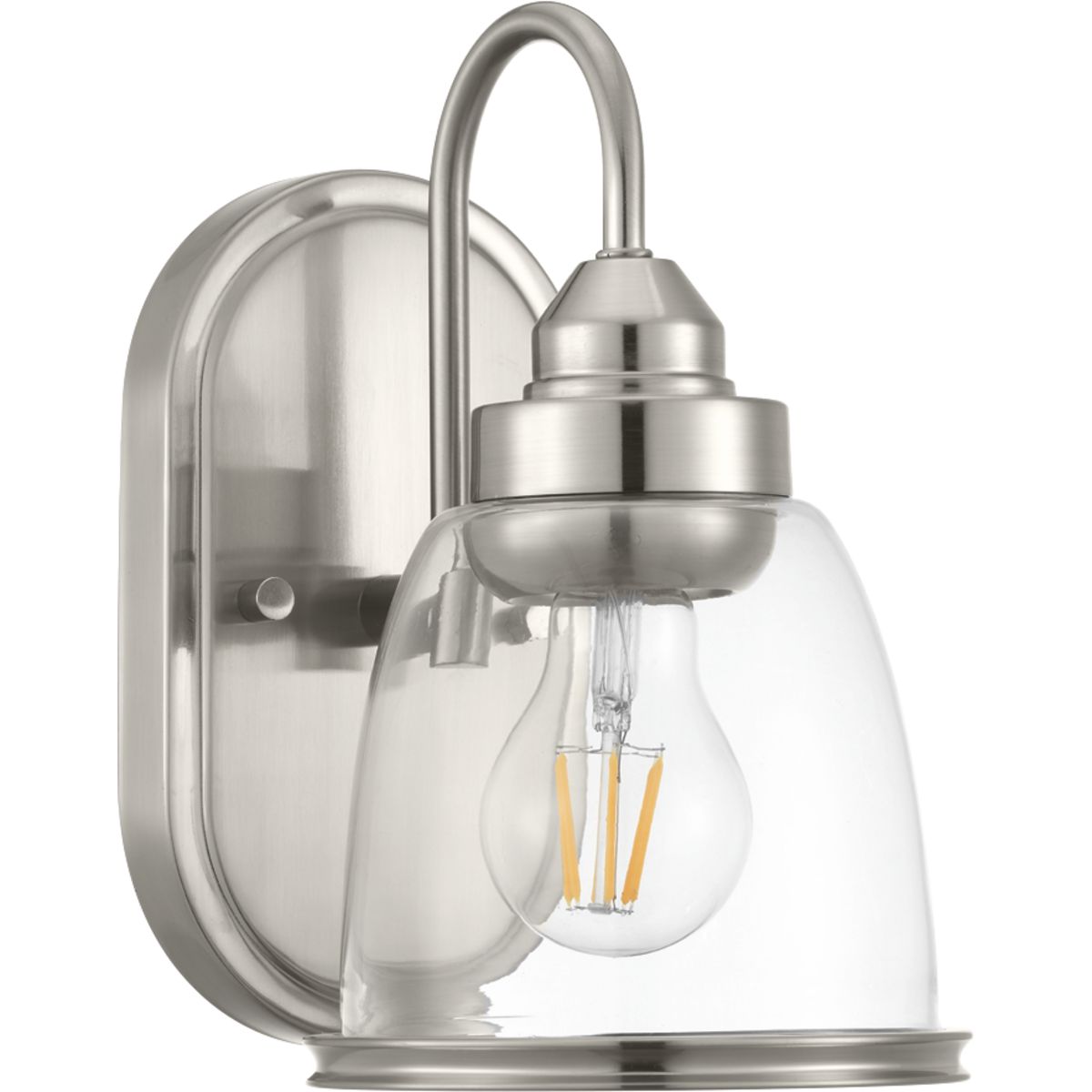 PROGRESS LIGHTING P300178-009 Brushed Nickel Saluda Collection One-Light Bath & Vanity