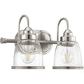 PROGRESS LIGHTING P300179-009 Brushed Nickel Saluda Collection Two-Light Bath & Vanity