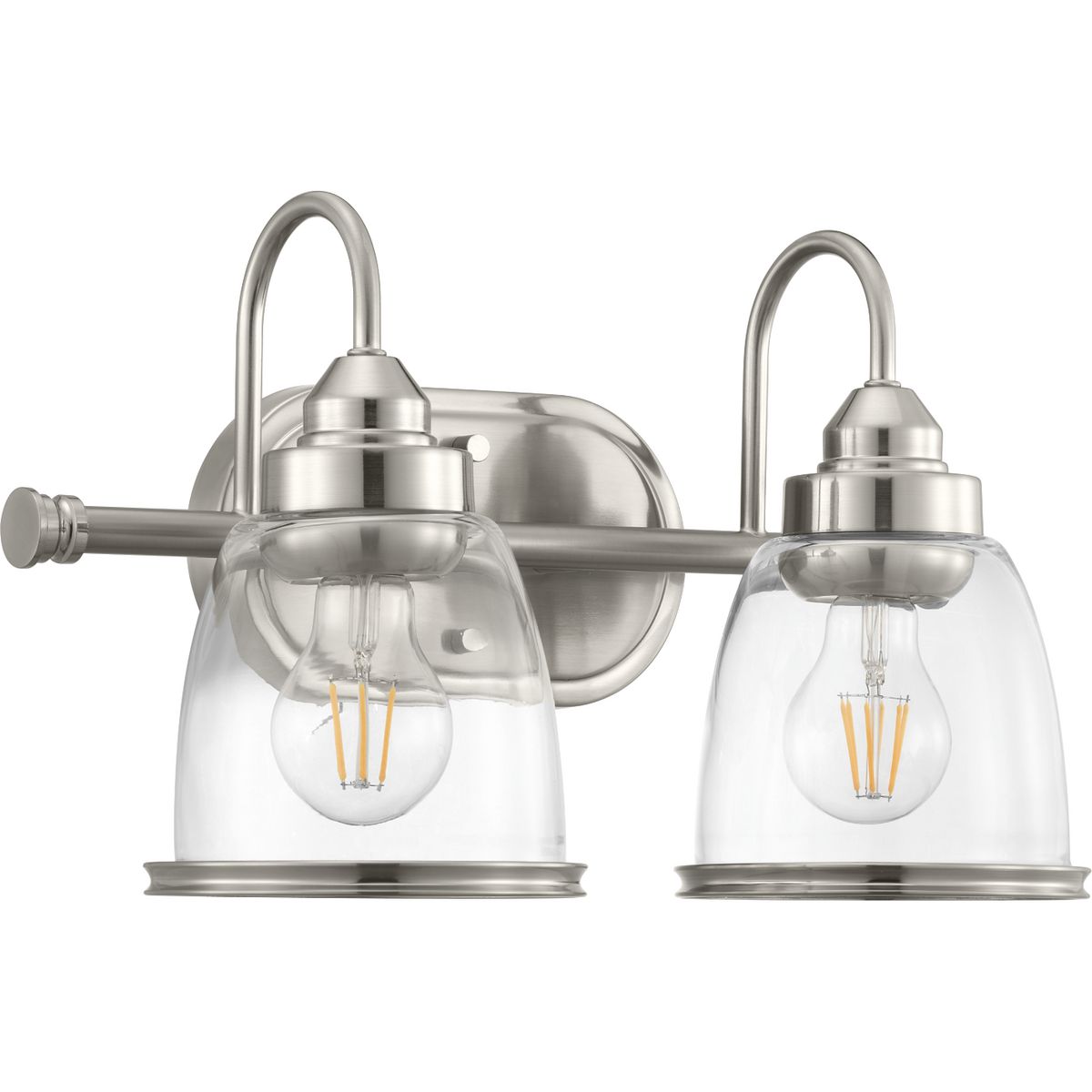 PROGRESS LIGHTING P300179-009 Brushed Nickel Saluda Collection Two-Light Bath & Vanity