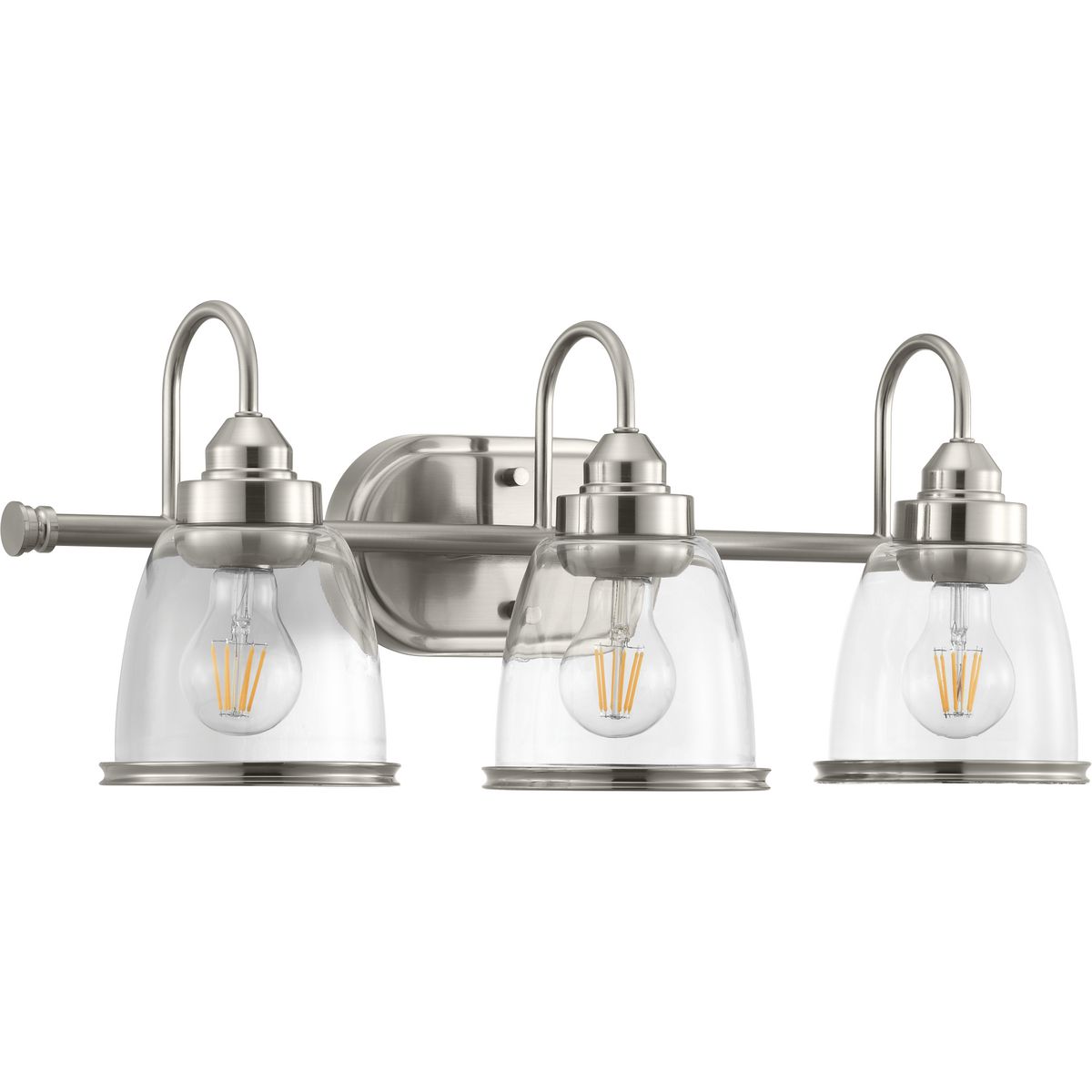 PROGRESS LIGHTING P300180-009 Brushed Nickel Saluda Collection Three-Light Bath & Vanity