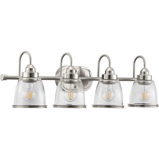 PROGRESS LIGHTING P300181-009 Brushed Nickel Saluda Collection Four-Light Bath & Vanity