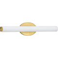 PROGRESS LIGHTING P300183-012-30 Satin Brass Parallel LED Collection 22" Satin Brass Etched White Glass Mid-Century Modern Bath Vanity Light