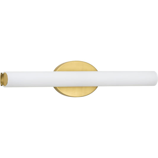 PROGRESS LIGHTING P300183-012-30 Satin Brass Parallel LED Collection 22" Satin Brass Etched White Glass Mid-Century Modern Bath Vanity Light