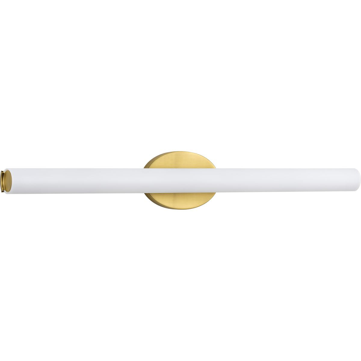 PROGRESS LIGHTING P300184-012-30 Satin Brass Parallel LED Collection 32" Satin Brass Etched White Glass Mid-Century Modern Bath Vanity Light