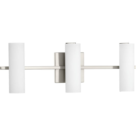 PROGRESS LIGHTING P300187-009-30 Brushed Nickel Colonnade LED Collection Three-Light LED Bath & Vanity