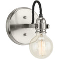 PROGRESS LIGHTING P300189-009 Brushed Nickel Axle Collection One-Light Brushed Nickel Vintage Style Bath Vanity Wall Light