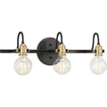 PROGRESS LIGHTING P300191-020 Antique Bronze Axle Collection Three-Light Antique Bronze Vintage Style Bath Vanity Wall Light