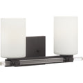 PROGRESS LIGHTING P300198-031 Matte Black Lisbon Collection Two-Light Bath & Vanity