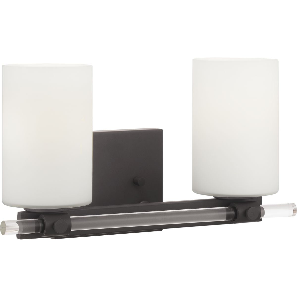 PROGRESS LIGHTING P300198-031 Matte Black Lisbon Collection Two-Light Bath & Vanity