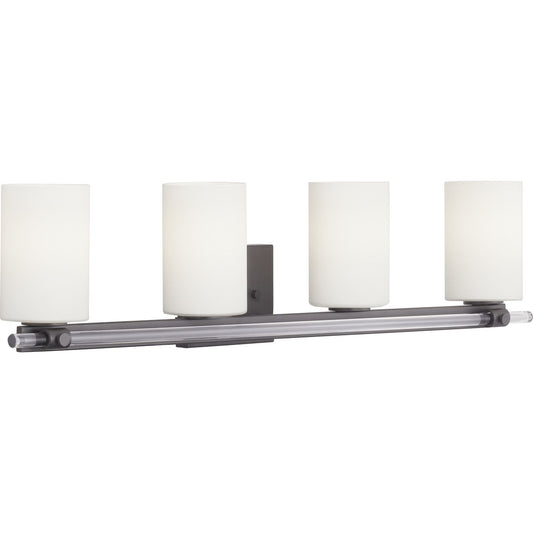 PROGRESS LIGHTING P300200-031 Matte Black Lisbon Collection Four-Light Bath & Vanity