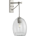 PROGRESS LIGHTING P300215-009 Brushed Nickel Caisson Collection Brushed Nickel One-Light Wall Bracket