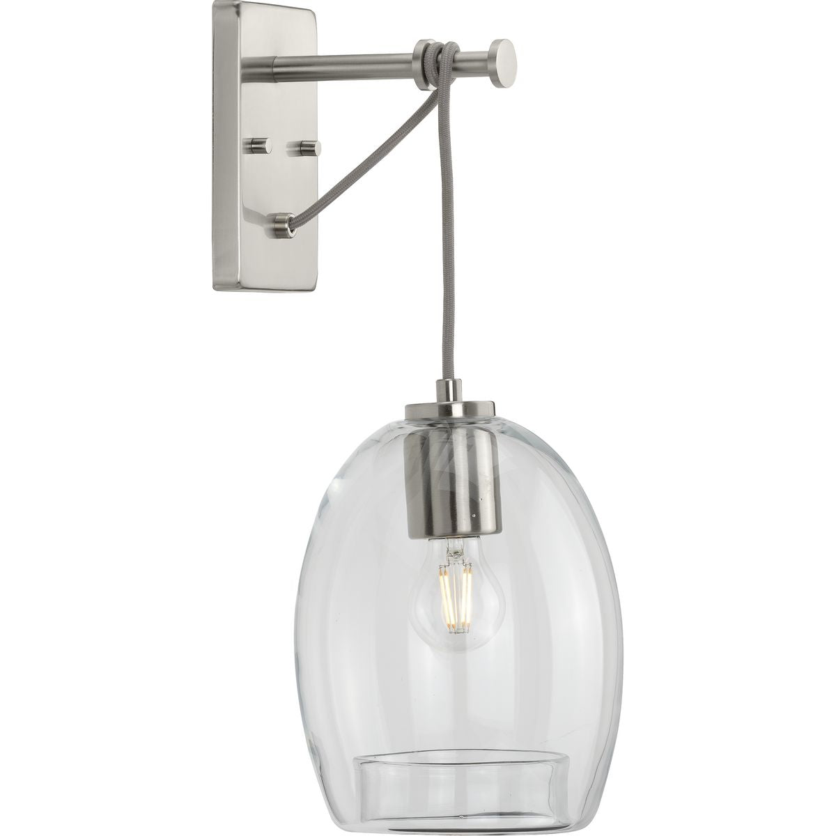 PROGRESS LIGHTING P300215-009 Brushed Nickel Caisson Collection Brushed Nickel One-Light Wall Bracket