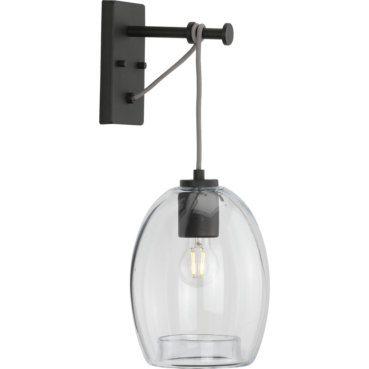 PROGRESS LIGHTING P300215-143 Graphite Caisson Collection Graphite One-Light Wall Bracket