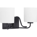 PROGRESS LIGHTING P300219-031 Matte Black Tobin Collection Two-Light Bath & Vanity