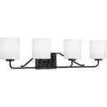 PROGRESS LIGHTING P300221-031 Matte Black Tobin Collection Four-Light Bath & Vanity