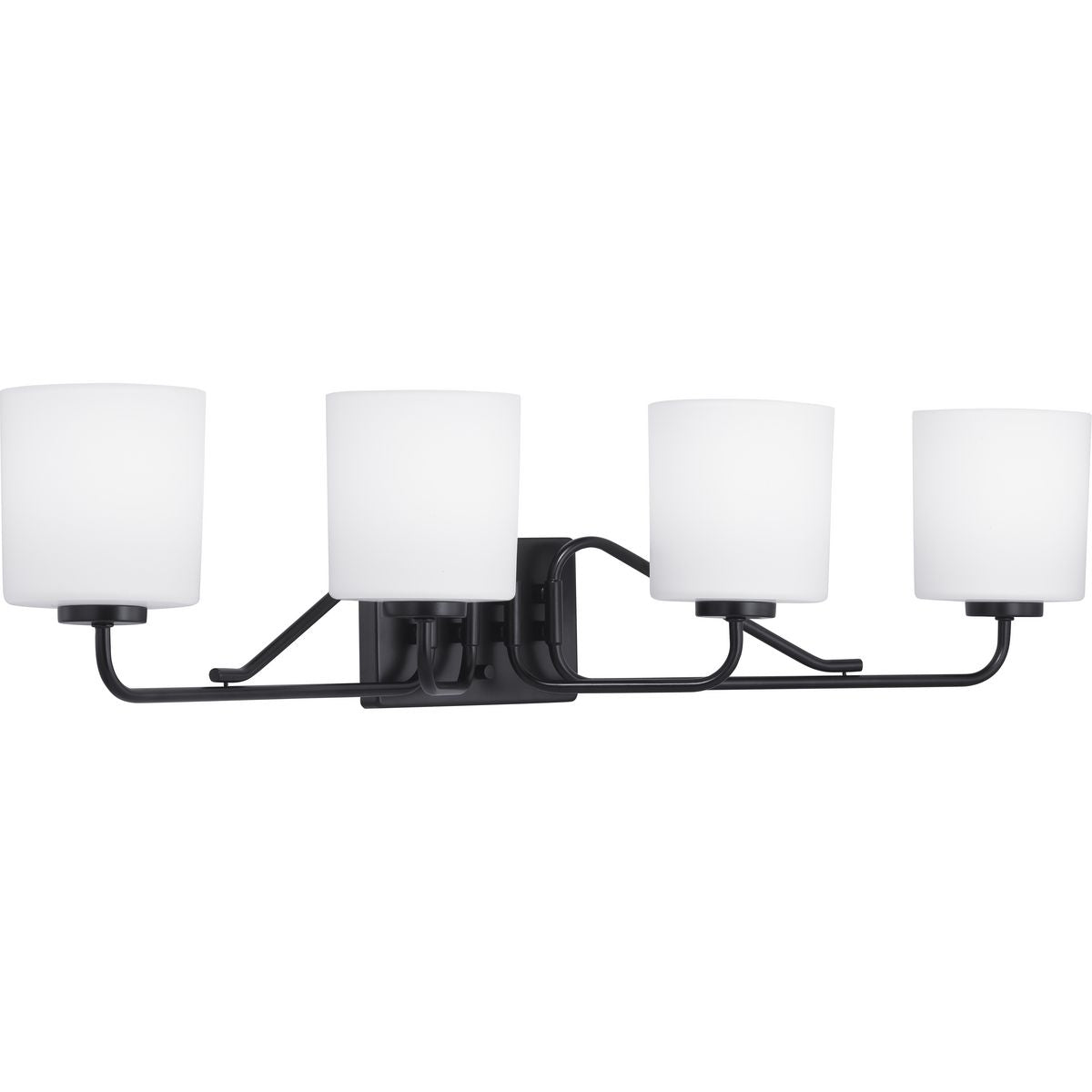 PROGRESS LIGHTING P300221-031 Matte Black Tobin Collection Four-Light Bath & Vanity
