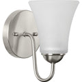 PROGRESS LIGHTING P300233-009 Brushed Nickel Classic Collection One-Light Brushed Nickel Etched Glass Traditional Bath Vanity Light