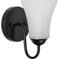 PROGRESS LIGHTING P300233-031 Matte Black Classic Collection One-Light Matte Black Etched Glass Traditional Bath Vanity Light