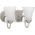 PROGRESS LIGHTING P300234-009 Brushed Nickel Classic Collection Two-Light Brushed Nickel Etched Glass Traditional Bath Vanity Light