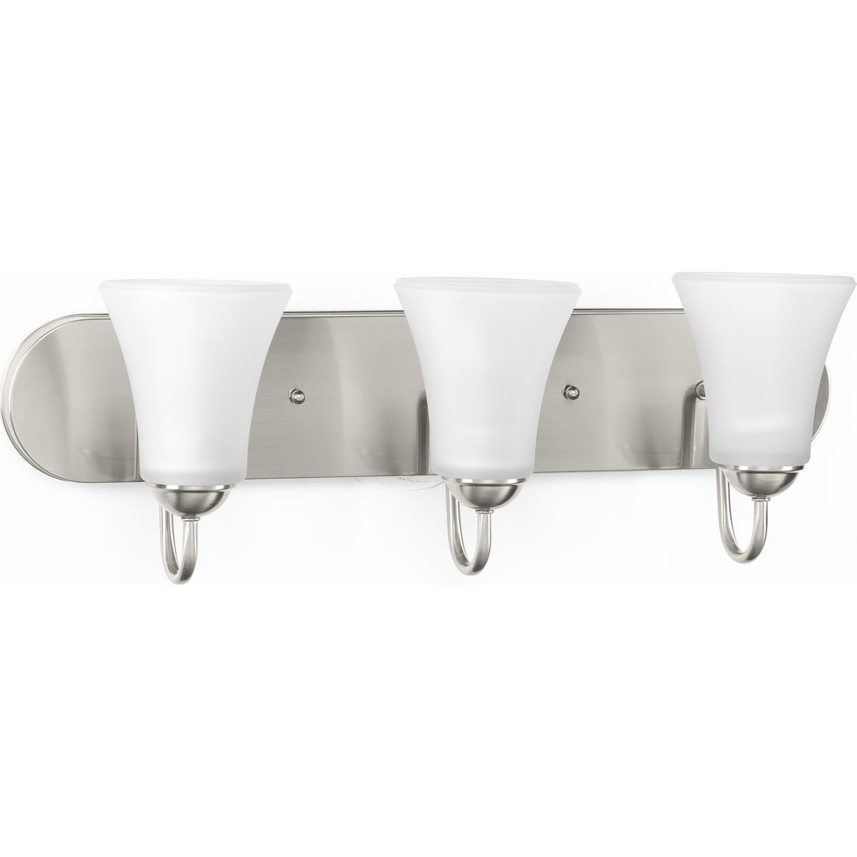 PROGRESS LIGHTING P300235-009 Brushed Nickel Classic Collection Three-Light Brushed Nickel Etched Glass Traditional Bath Vanity Light