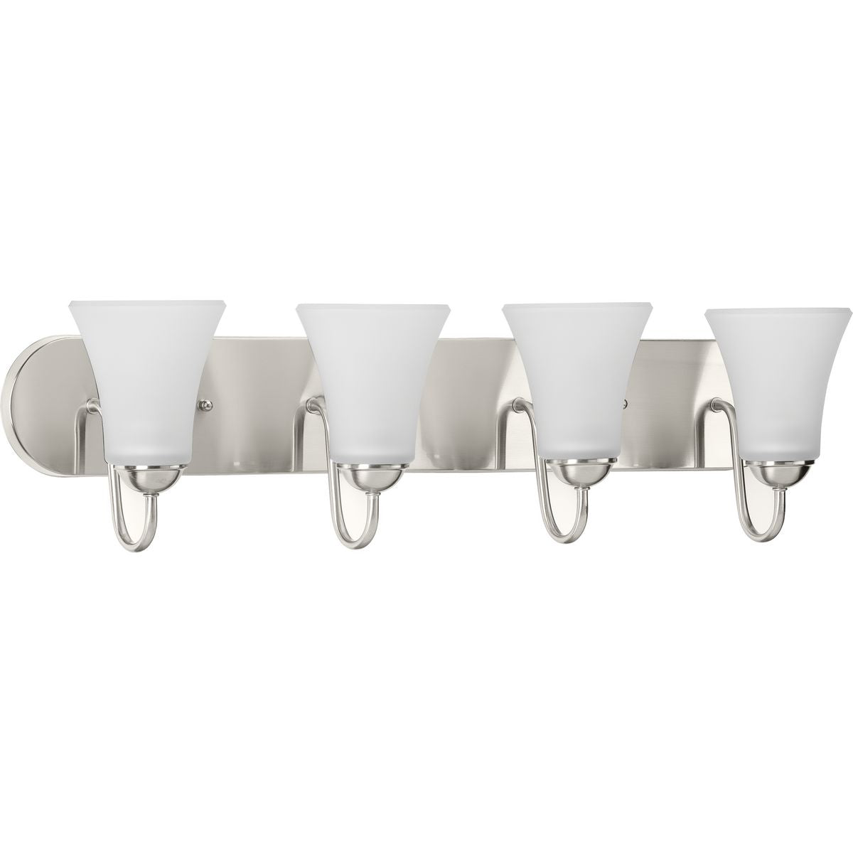 PROGRESS LIGHTING P300236-009 Brushed Nickel Classic Collection Four-Light Brushed Nickel Etched Glass Traditional Bath Vanity Light