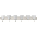PROGRESS LIGHTING P300238-009 Brushed Nickel Classic Collection Six-Light Brushed Nickel Etched Glass Traditional Bath Vanity Light