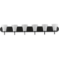 PROGRESS LIGHTING P300238-031 Matte Black Classic Collection Six-Light Matte Black Etched Glass Traditional Bath Vanity Light