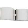 PROGRESS LIGHTING P300290-009-30 Brushed Nickel Arch LED Collection Two-Light Brushed Nickel Etched Glass Modern Bath Vanity Light