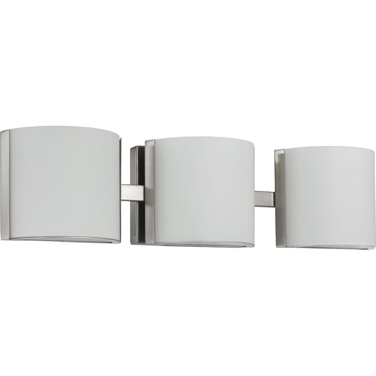 PROGRESS LIGHTING P300291-009-30 Brushed Nickel Arch LED Collection Three-Light Brushed Nickel Etched Glass Modern Bath Vanity Light