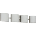 PROGRESS LIGHTING P300292-009-30 Brushed Nickel Arch LED Collection Four-Light Brushed Nickel Etched Glass Modern Bath Vanity Light