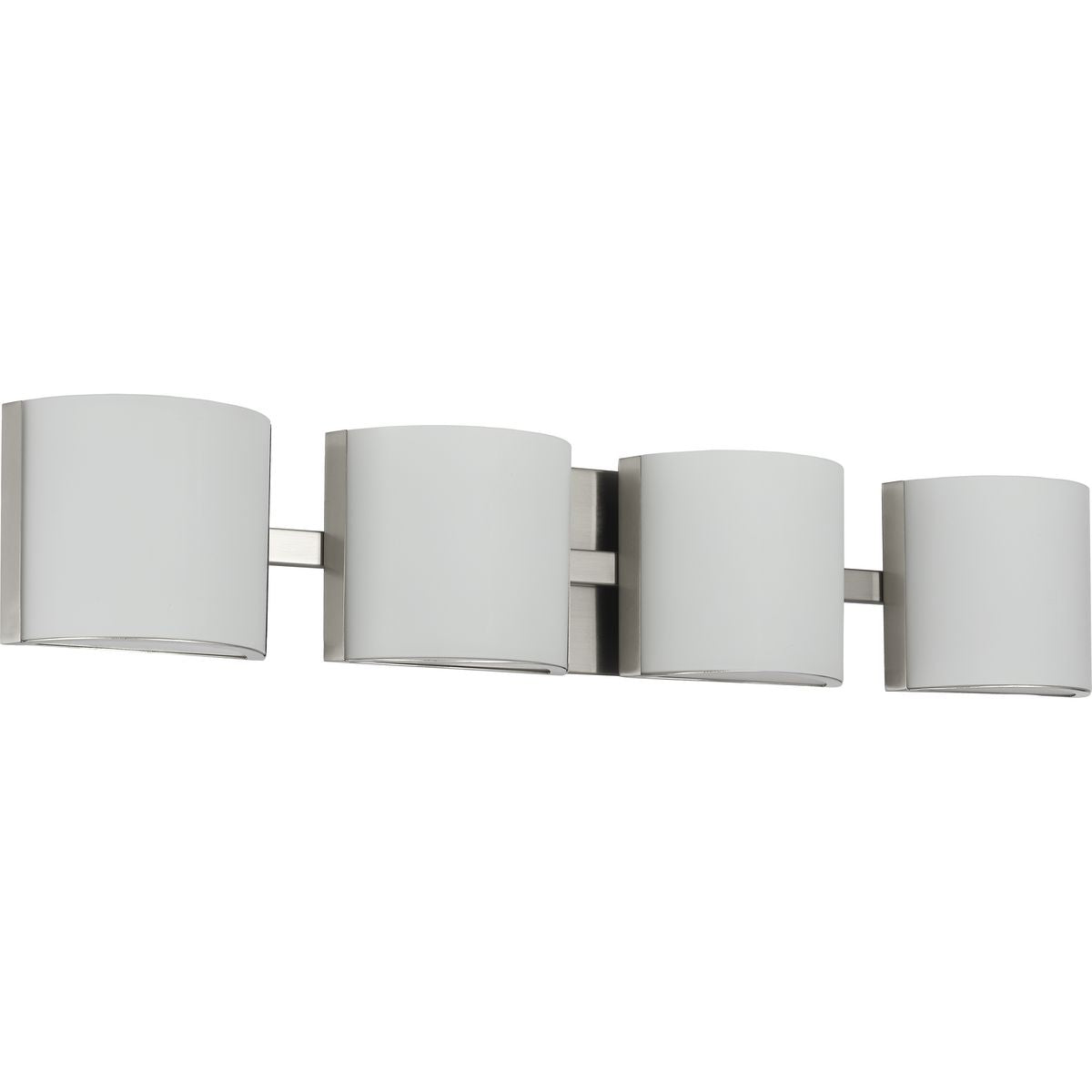PROGRESS LIGHTING P300292-009-30 Brushed Nickel Arch LED Collection Four-Light Brushed Nickel Etched Glass Modern Bath Vanity Light