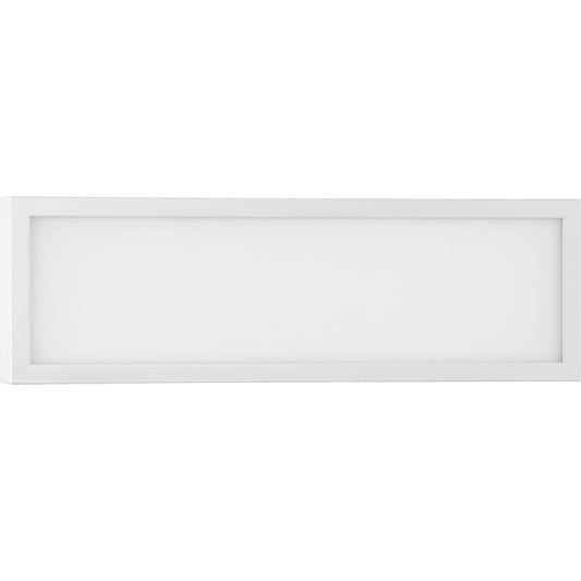 PROGRESS LIGHTING P300304-028-CS Satin White Everlume LED 16-inch Satin White Modern Style Bath Vanity Wall or Ceiling Light with Selectable 3000K/4000K Light Color