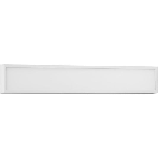 PROGRESS LIGHTING P300306-028-CS Satin White Everlume LED 32-inch Satin White Modern Style Bath Vanity Wall or Ceiling Light with Selectable 3000K/4000K Light Color