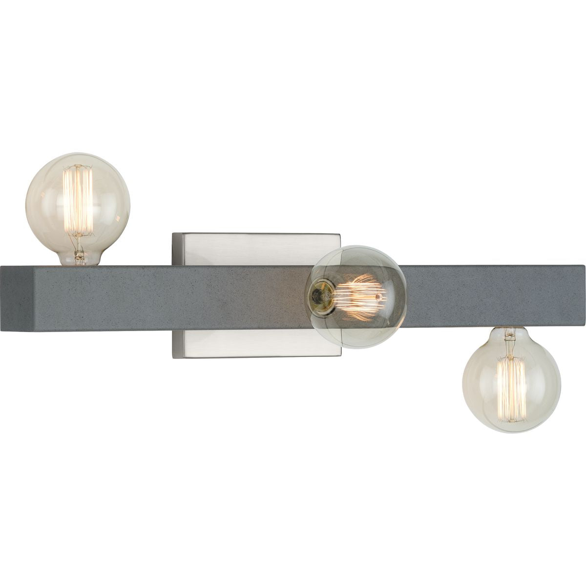 PROGRESS LIGHTING P300319-009 Brushed Nickel Mill Beam Collection Three-Light Brushed Nickel Industrial Style Bath Vanity Wall Light