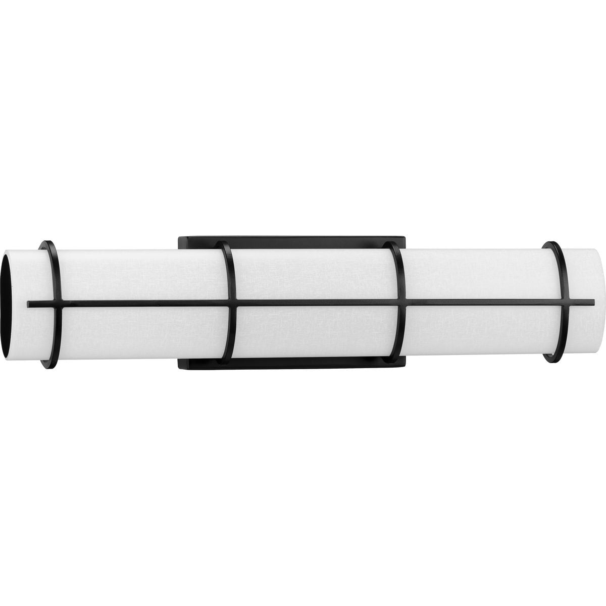 PROGRESS LIGHTING P300332-031-30 Black Grid LED Collection 22-inch Black and White Linen Acrylic Modern Style Bath Vanity Wall Light