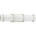 PROGRESS LIGHTING P300332-134-30 Silver Ridge Grid LED Collection 22-inch Silver Ridge and White Linen Acrylic Modern Style Bath Vanity Wall Light