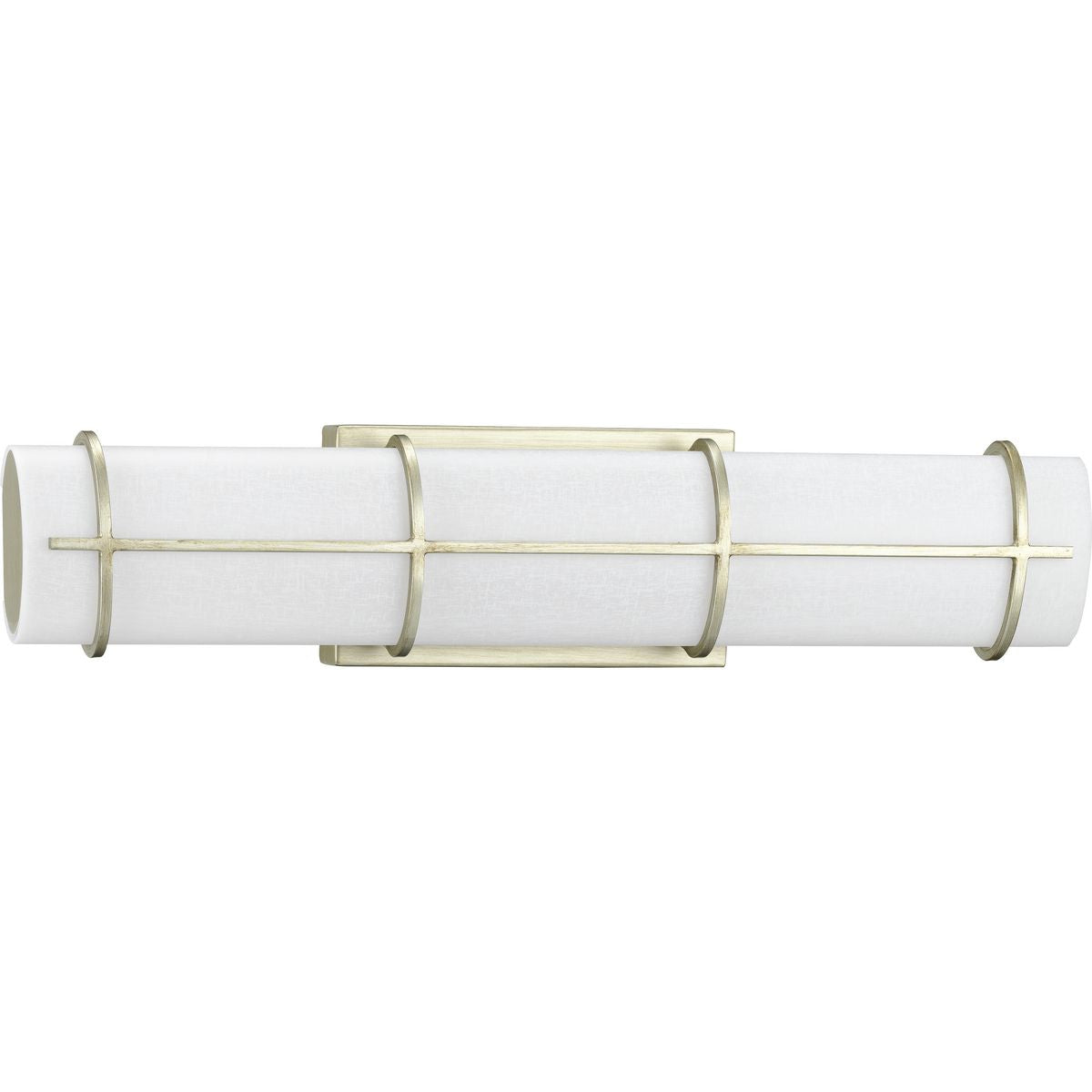 PROGRESS LIGHTING P300332-134-30 Silver Ridge Grid LED Collection 22-inch Silver Ridge and White Linen Acrylic Modern Style Bath Vanity Wall Light
