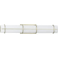 PROGRESS LIGHTING P300333-134-30 Silver Ridge Grid LED Collection 30-inch Silver Ridge and White Linen Acrylic Modern Style Bath Vanity Wall Light