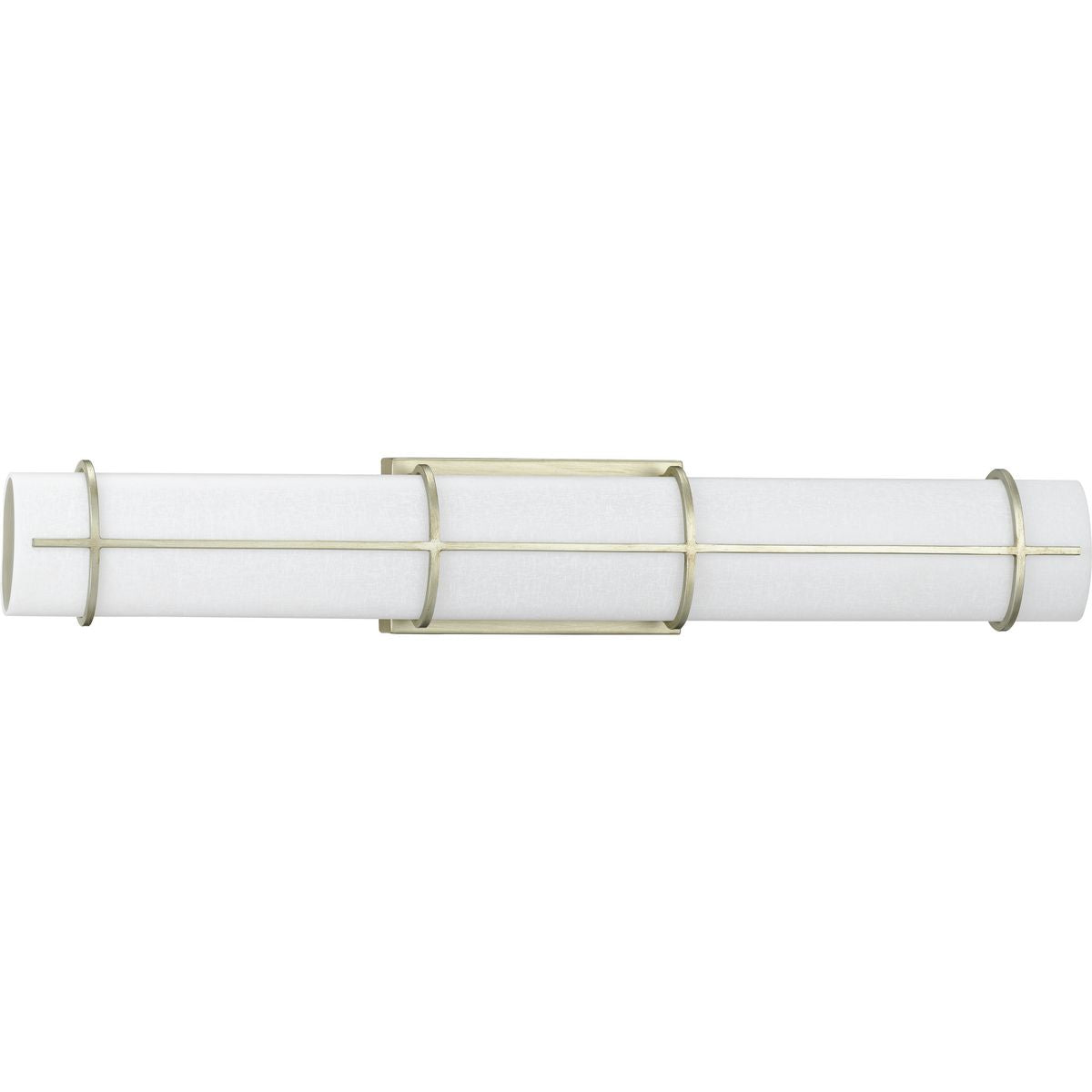 PROGRESS LIGHTING P300333-134-30 Silver Ridge Grid LED Collection 30-inch Silver Ridge and White Linen Acrylic Modern Style Bath Vanity Wall Light