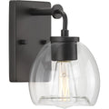 PROGRESS LIGHTING P300345-143 Graphite Caisson Collection One-Light Graphite Clear Glass Urban Industrial Bath Vanity Light