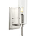 PROGRESS LIGHTING P300356-009 Brushed Nickel Elara Collection One-Light New Traditional Brushed Nickel Clear Glass Bath Vanity Light