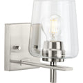 PROGRESS LIGHTING P300360-009 Brushed Nickel Calais Collection One-Light New Traditional Brushed Nickel Clear Glass Bath Vanity Light