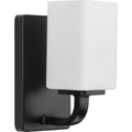 PROGRESS LIGHTING P300368-31M Matte Black Cowan Collection One-Light Modern Matte Black Etched Opal Glass Bath Vanity Light