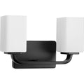 PROGRESS LIGHTING P300369-31M Matte Black Cowan Collection Two-Light Modern Matte Black Etched Opal Glass Bath Vanity Light