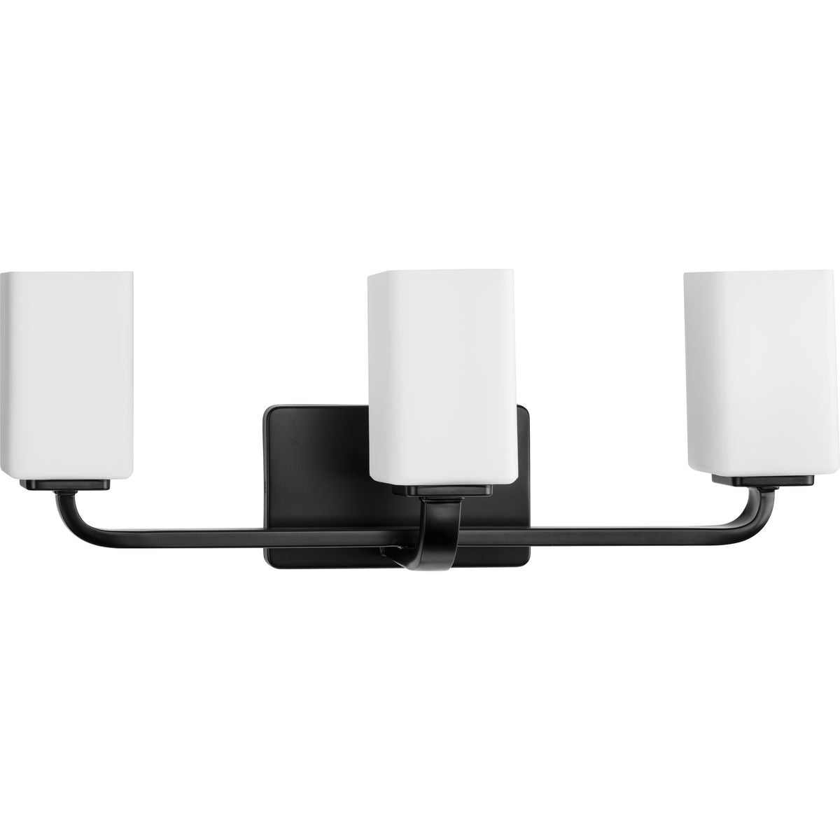 PROGRESS LIGHTING P300370-31M Matte Black Cowan Collection Three-Light Modern Matte Black Etched Opal Glass Bath Vanity Light