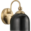 PROGRESS LIGHTING P300381-163 Vintage Brass Dalton Collection One-Light Farmhouse Vintage Brass Metal Shade Bath Vanity Light