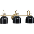 PROGRESS LIGHTING P300383-163 Vintage Brass Dalton Collection Three-Light Farmhouse Vintage Brass Metal Shade Bath Vanity Light